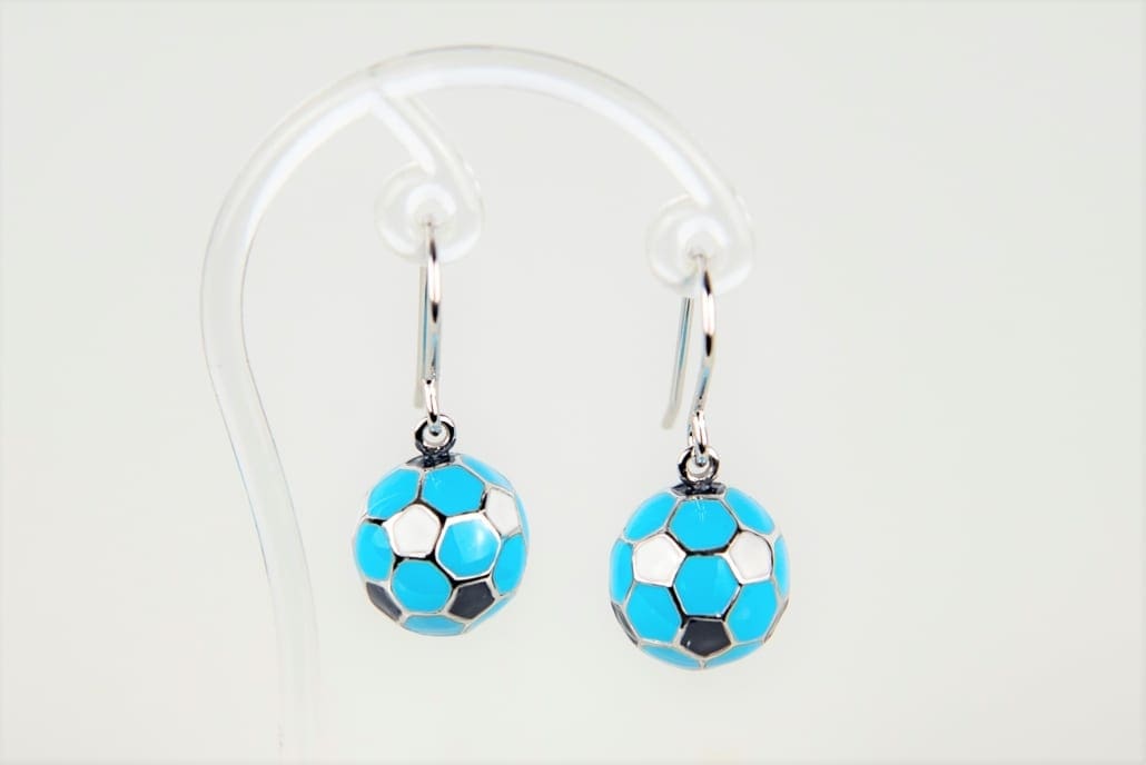 Sterling silver soccer ball on sale earrings