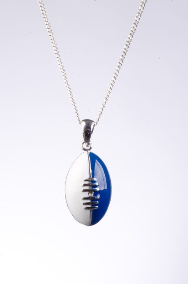 Western Bulldogs 925 Sterling Silver Football Pendant