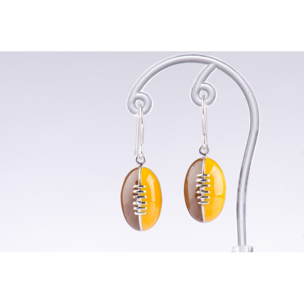 Hawthorn 925 Sterling Silver Football Earrings Sports Fever